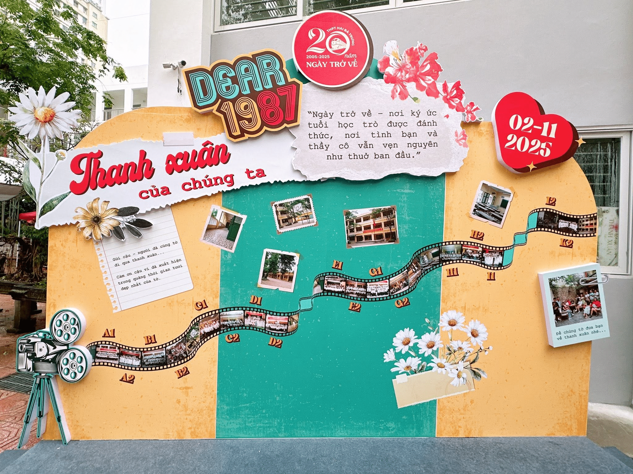 Backdrop họp lớp ngày trở về thiết kế theo chủ đề