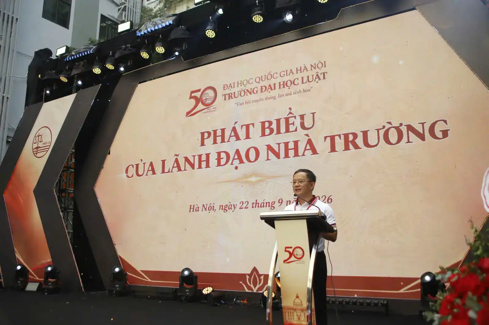 Phát biểu tại lễ kỷ niệm 50 năm Trường Đại học Luật