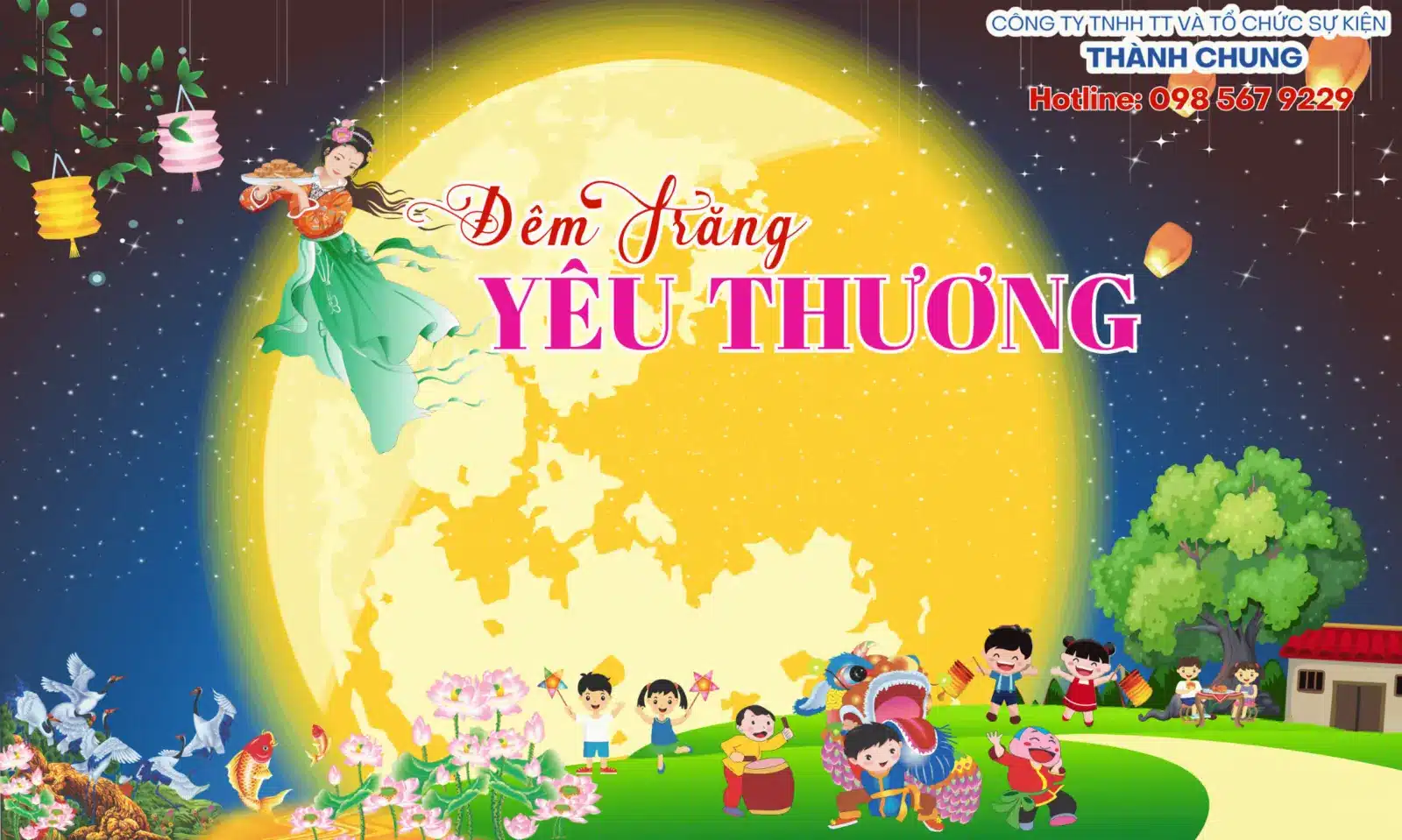 Mẫu backdrop Đêm trăng yêu thương