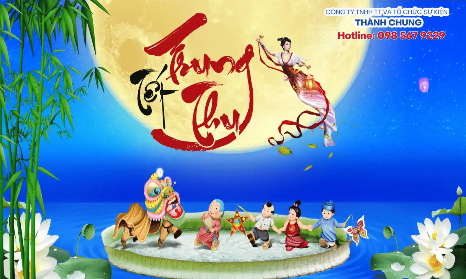 Mẫu thiết kế backdrop Trung thu truyền thống 2026